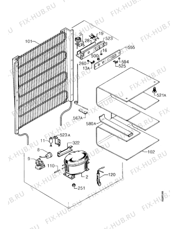 Взрыв-схема холодильника Electrolux EU6222P - Схема узла Functional parts