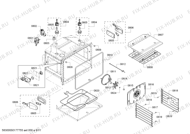 Схема №3 PODM301J с изображением Регулировочный узел для плиты (духовки) Bosch 12016495