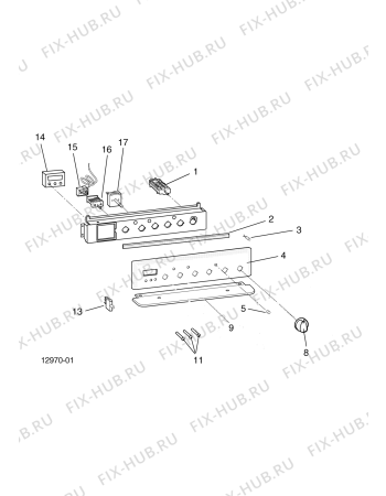 Взрыв-схема плиты (духовки) Hotpoint DCH50CW (F086908) - Схема узла