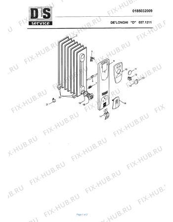 Схема №1 R030920 с изображением Подпорка для электрообогревателя DELONGHI 6185000000