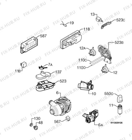 Взрыв-схема посудомоечной машины Privileg 684929_11066 - Схема узла Electrical equipment 268