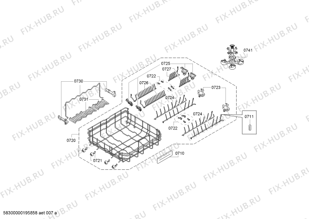 Взрыв-схема посудомоечной машины Bosch SMS88TW06G, Perfect Dry, Serie 8 - Схема узла 08