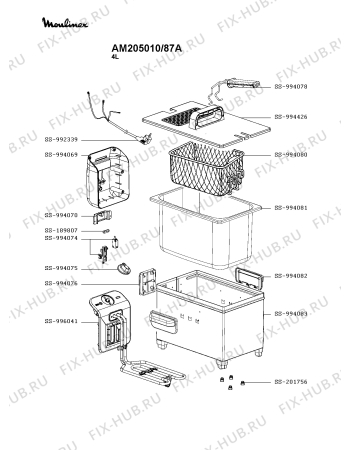 Схема №1 AM200010/87A с изображением Ручка для тостера (фритюрницы) Moulinex SS-994082