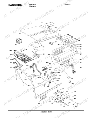 Взрыв-схема плиты (духовки) Gaggenau EB905610 - Схема узла 11