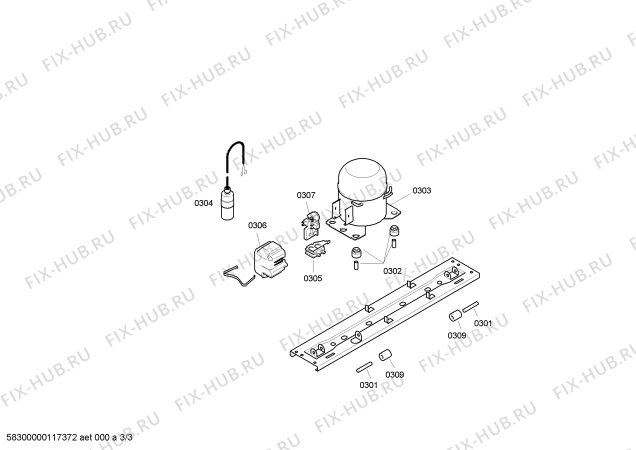 Взрыв-схема холодильника Siemens GS34VV64 - Схема узла 03