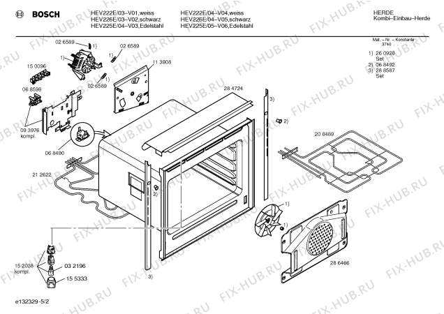 Схема №4 HEV226E с изображением Панель управления для плиты (духовки) Bosch 00290612