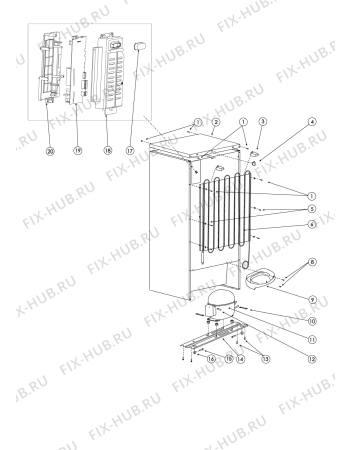 Взрыв-схема холодильника Hotpoint-Ariston HBD11813FH (F074413) - Схема узла