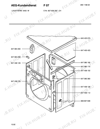 Взрыв-схема стиральной машины Aeg LTH5400W CH - Схема узла Section1