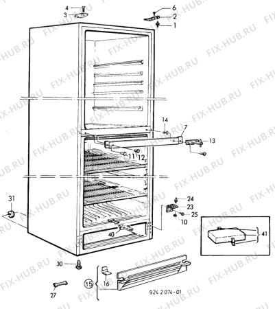 Взрыв-схема холодильника Privileg P3949 - Схема узла C10 Cabinet