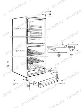 Взрыв-схема холодильника Electrolux ER4417B - Схема узла C10 Cabinet