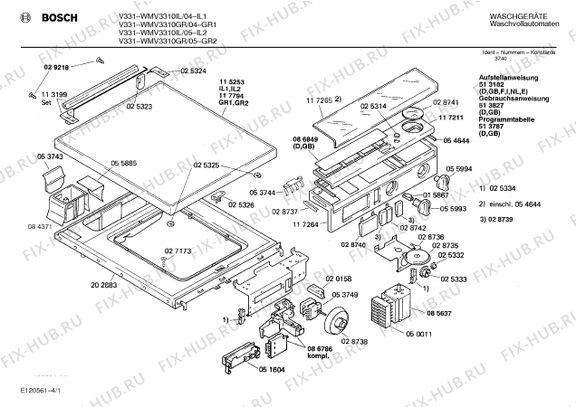 Схема №1 WMV3310IL V331 с изображением Панель для стиралки Bosch 00117211