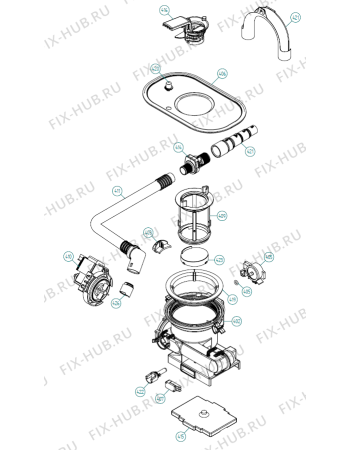 Взрыв-схема посудомоечной машины Asko D5112 XL NO   -White Bi (338901, DW70.1) - Схема узла 04