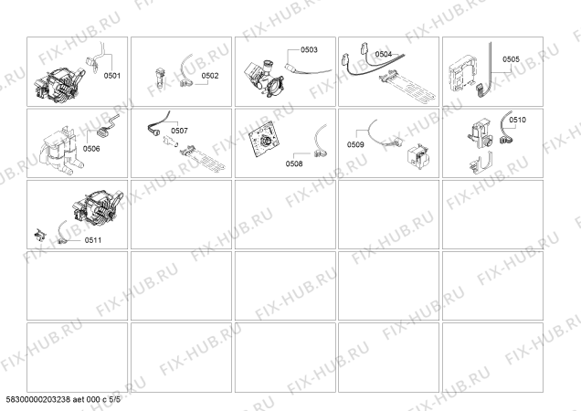 Взрыв-схема стиральной машины Bosch WAU28568HW - Схема узла 05