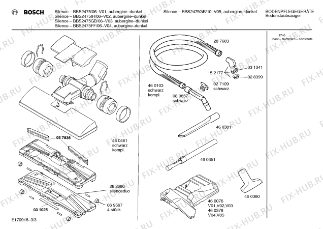 Взрыв-схема пылесоса Bosch BBS2475FF Silence - Схема узла 03