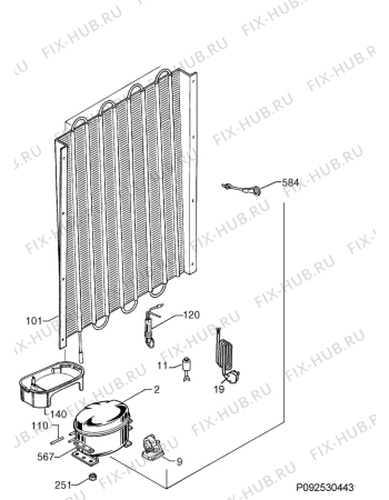 Взрыв-схема холодильника Aeg Electrolux SCS51400S0 - Схема узла Cooling system 017