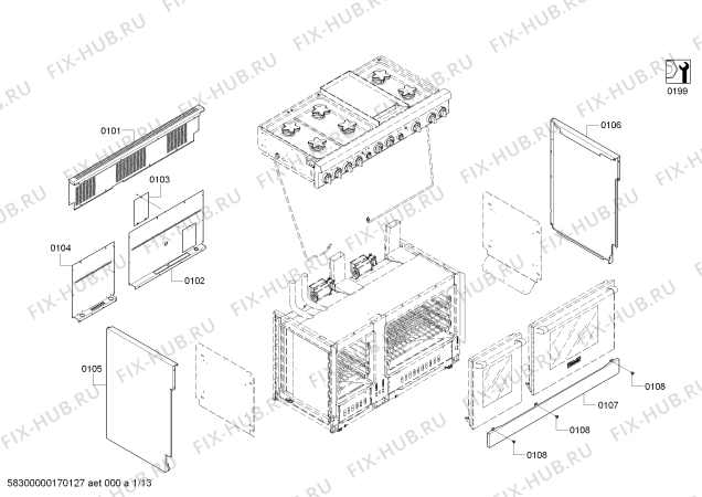 Схема №8 PRL486GDH с изображением Боковая часть корпуса для духового шкафа Bosch 00689504