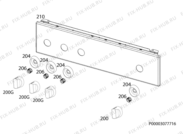 Взрыв-схема плиты (духовки) Zanussi ZCG210E1WA - Схема узла Command panel 037