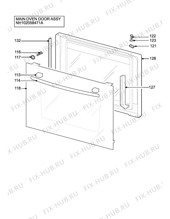 Взрыв-схема плиты (духовки) Electrolux EOG9330WN - Схема узла H10 Main Oven Door (large)