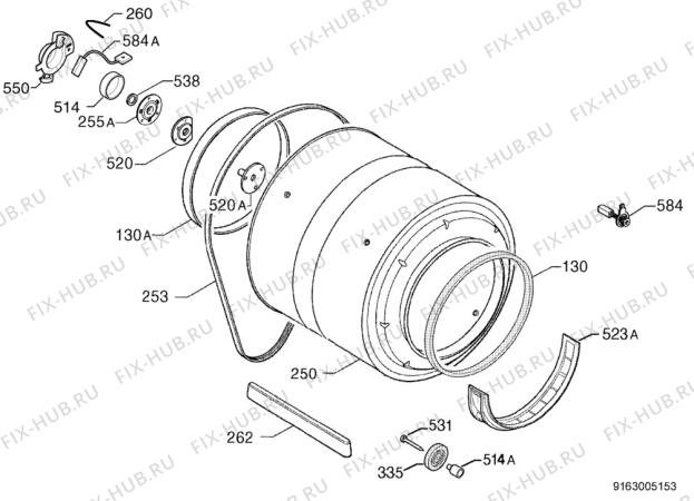 Взрыв-схема сушильной машины Electrolux EDE5300 - Схема узла Functional parts 267