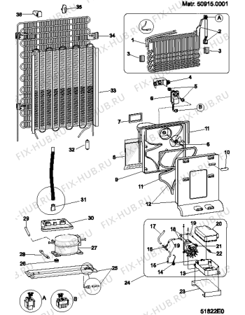 Взрыв-схема холодильника Hotpoint FF200TX (F040723) - Схема узла