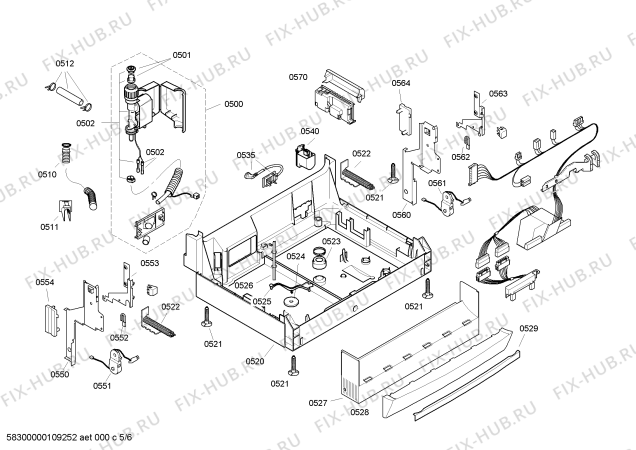 Взрыв-схема посудомоечной машины Siemens SE20T293EU Aqua Vario - Схема узла 05
