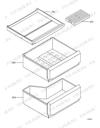 Взрыв-схема холодильника Electrolux MRF120/35 - Схема узла Internal parts