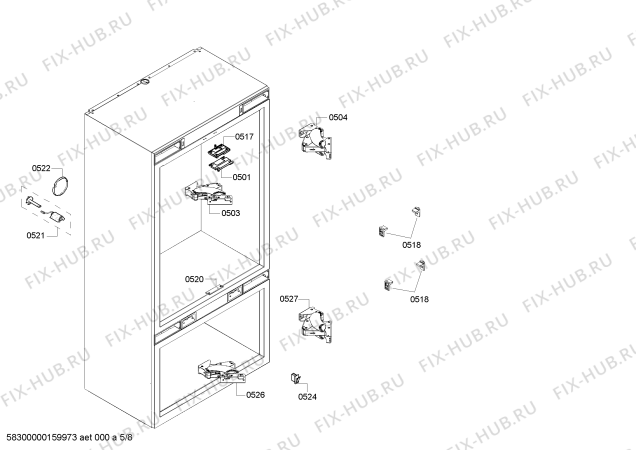 Схема №4 T36IT800NP с изображением Монтажный набор для холодильника Bosch 00741982