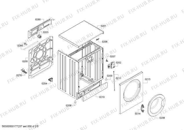 Взрыв-схема стиральной машины Bosch WVD28360SG - Схема узла 02