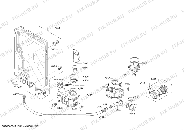Схема №3 SN55M239EU с изображением Силовой модуль запрограммированный для посудомоечной машины Siemens 12005445