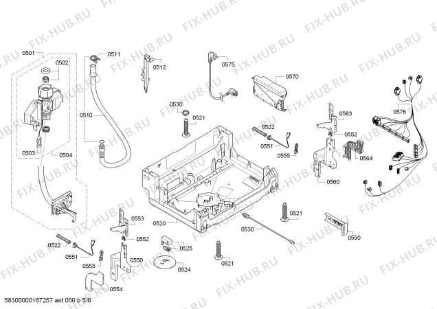 Схема №4 SN53E500TI с изображением Ручка выбора программ для посудомоечной машины Siemens 00624022