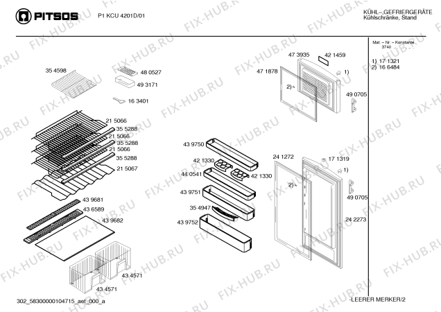 Схема №2 P1KCU4201D с изображением Дверь для холодильной камеры Bosch 00473935