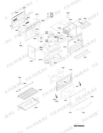 Схема №1 ACM 932 IX с изображением Запчасть для электропечи Whirlpool 480121101633