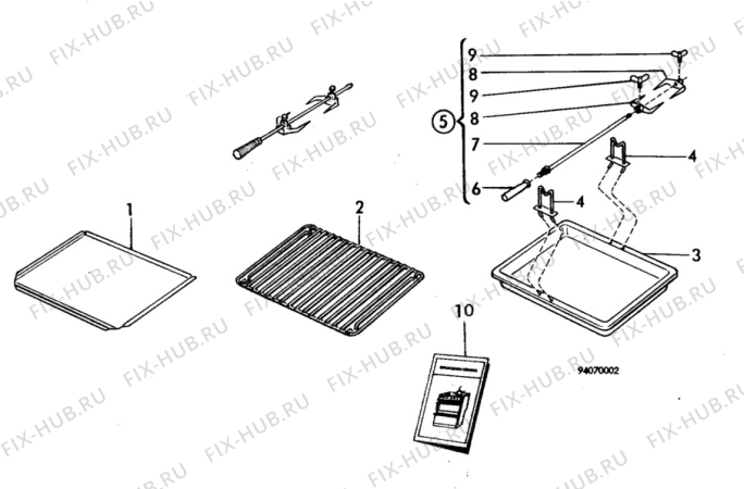 Взрыв-схема посудомоечной машины Electrolux CF163B - Схема узла H10 Oven Furniture, Users manual