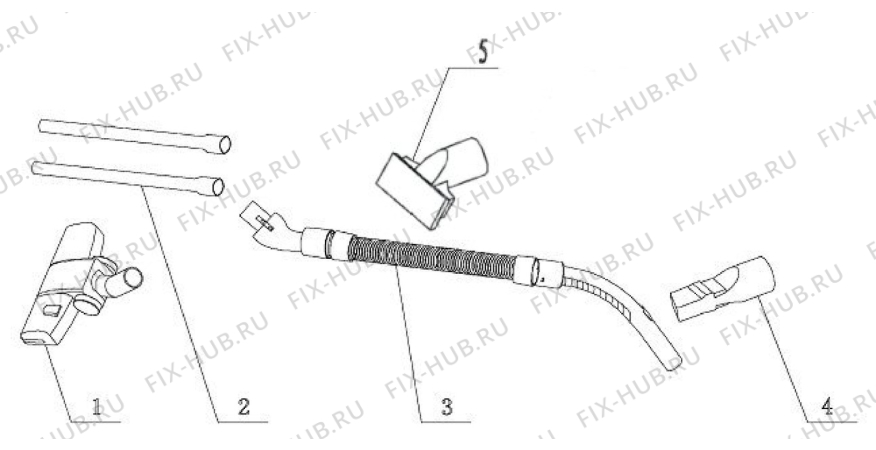 Взрыв-схема пылесоса Volta U3705 - Схема узла Accessories