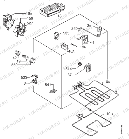 Взрыв-схема плиты (духовки) Rex FMT40CN - Схема узла Electrical equipment 268