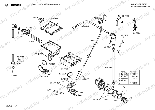 Схема №2 WFL2080 EXKLUSIV с изображением Таблица программ для стиралки Bosch 00524118