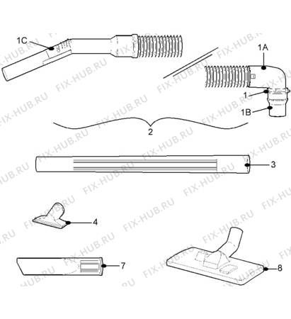Взрыв-схема пылесоса Electrolux ZX8-6 - Схема узла Hose