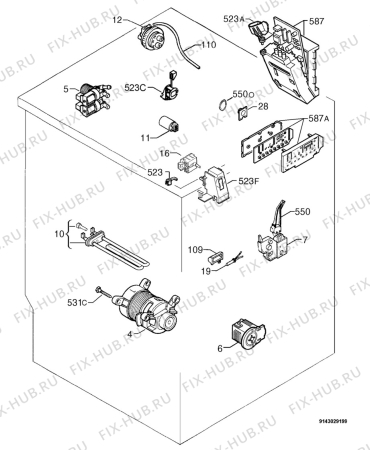 Взрыв-схема стиральной машины Electrolux EWF1297 - Схема узла Electrical equipment 268