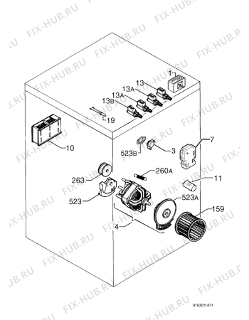 Взрыв-схема сушильной машины Zanussi ZTA245 - Схема узла Electrical equipment 268