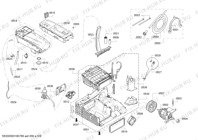 Взрыв-схема сушильной машины Bosch WTW83230EE SelfCleaning Condenser - Схема узла 05