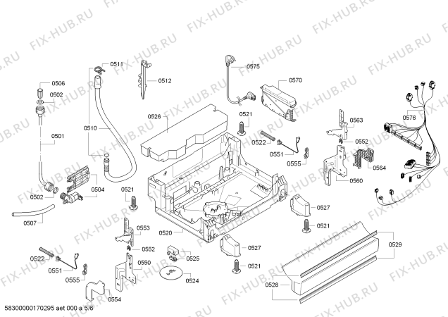 Взрыв-схема посудомоечной машины Bosch SMS50D02FF - Схема узла 05