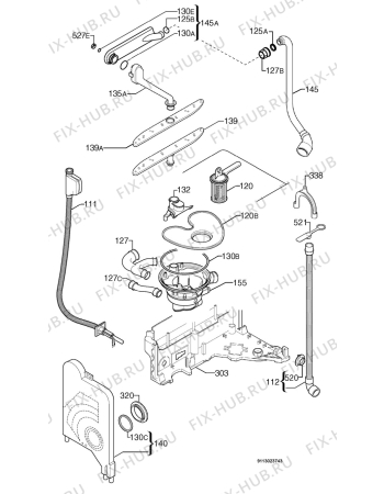 Взрыв-схема посудомоечной машины Privileg 198989_11014 - Схема узла Hydraulic System 272