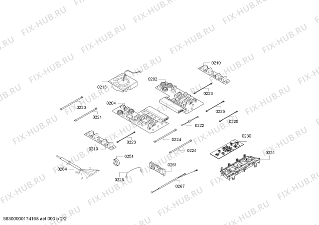 Схема №2 M53I55N2 IH6.1 - Flex + Polibox с изображением Стеклокерамика для плиты (духовки) Bosch 00689705