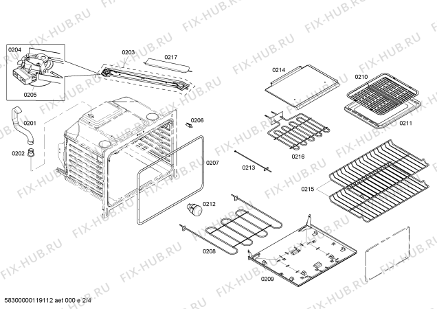 Схема №3 HES7052C с изображением Дверь для электропечи Bosch 00449935