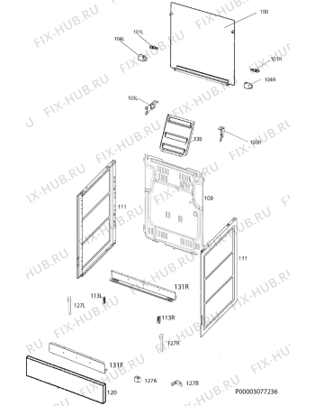 Взрыв-схема плиты (духовки) Zanussi ZCG961021X - Схема узла Housing 001