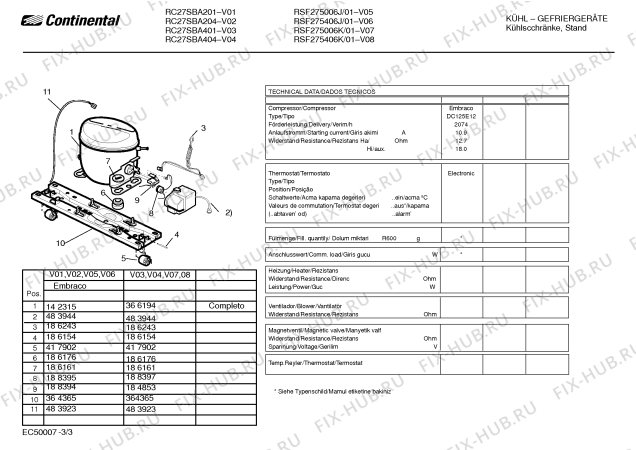 Схема №1 RC27SBA401 RC-27 с изображением Защитный выключатель мотора для холодильника Bosch 00188397