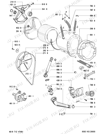 Схема №2 WA 4560/WS-B с изображением Обшивка для стиралки Whirlpool 481245219525