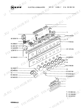 Схема №2 195305831 1078.43HCS-7 с изображением Переключатель для электропечи Bosch 00025450