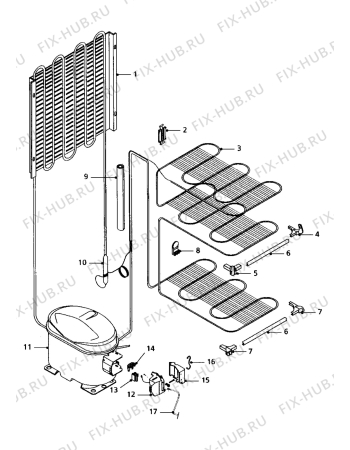 Взрыв-схема холодильника Acec SV1101 - Схема узла Cooling system 017