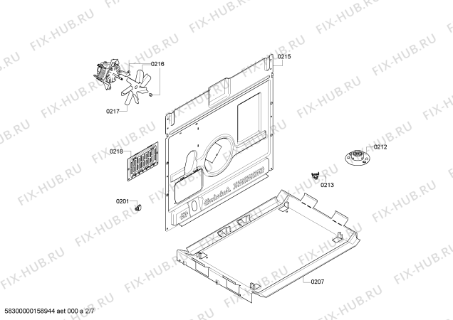 Взрыв-схема плиты (духовки) Bosch HCE644660R - Схема узла 02